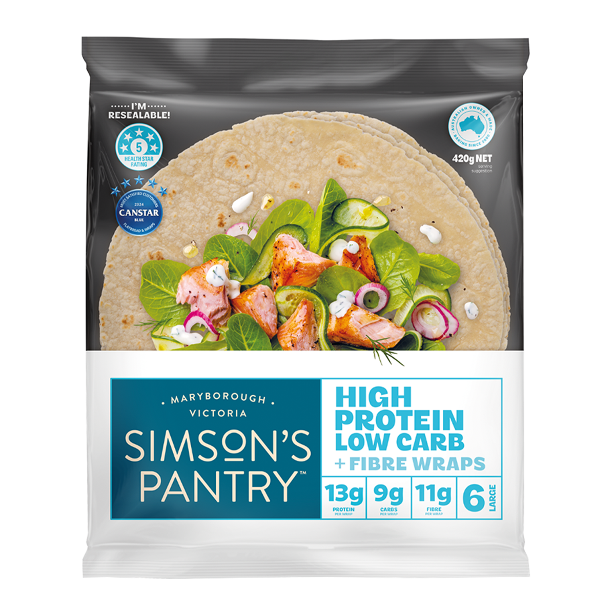 Simson's Pantry Low Carb High Protein + Fibre 420g