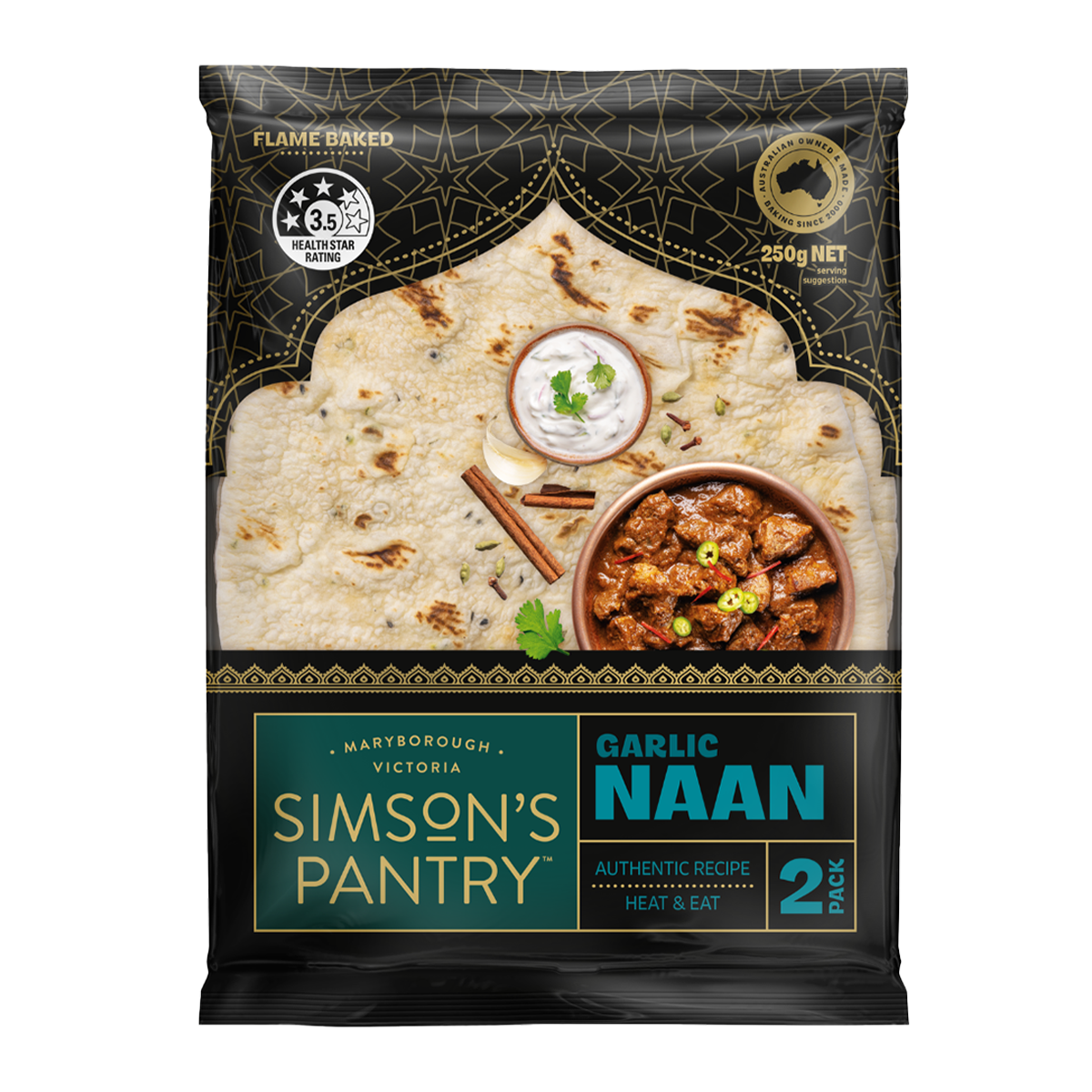 Simson's Pantry Naan Garlic 250g