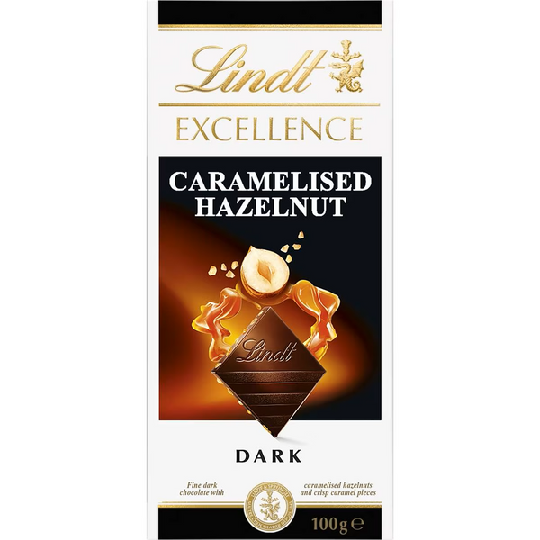 Lindt Excellence Dark Chocolate Caramel Hazelnut 100g
