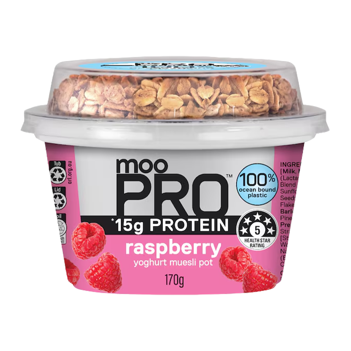 Moo Pro Yoghurt Raspberry Muesli 170g