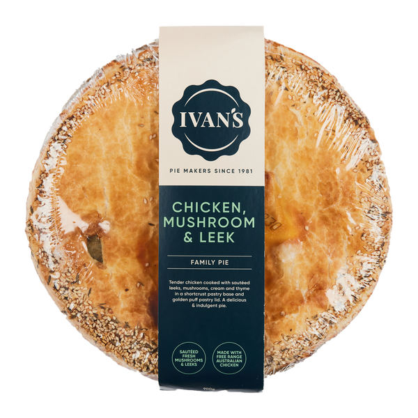 Ivan's Pies Chicken, Mushroom and Leek Pie 900g