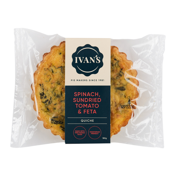 Ivan's Pies Spinach, Sundried Tomato and Feta Quiche 180g