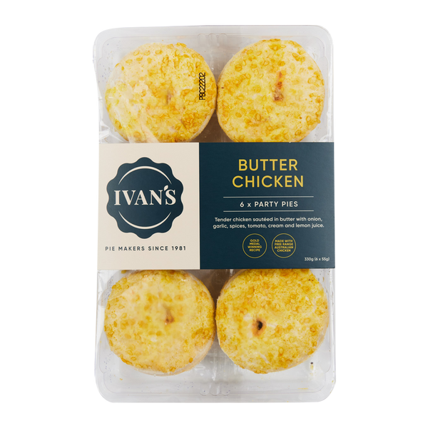 Ivan's Pies Butter Chicken Pies x6 330g