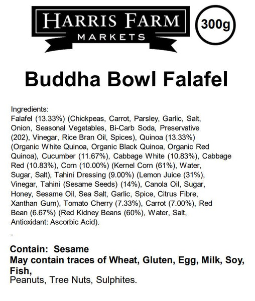 Harris Farm Salad Buddha Bowl Falafel 300g