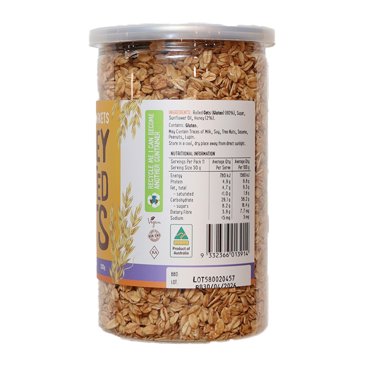 Harris Farm Honey Toasted Oats 550g