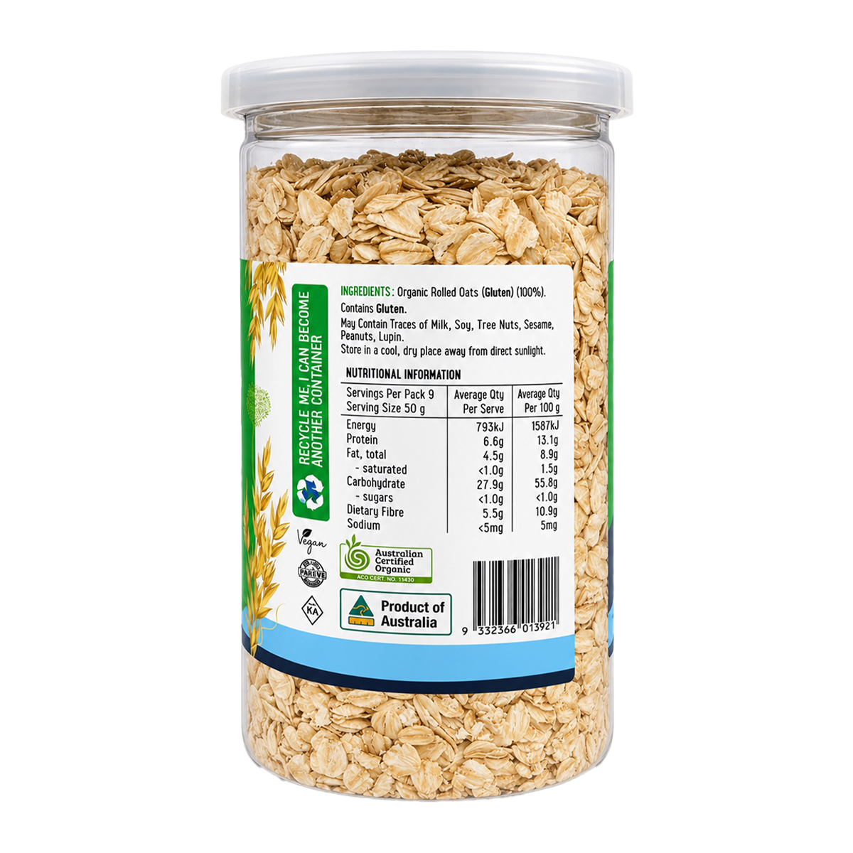 Harris Farm Organic Rolled Oats 450g