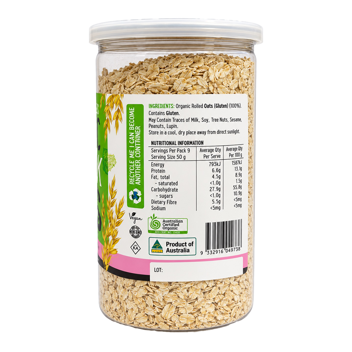 Harris Farm Organic Quick Oats 450g