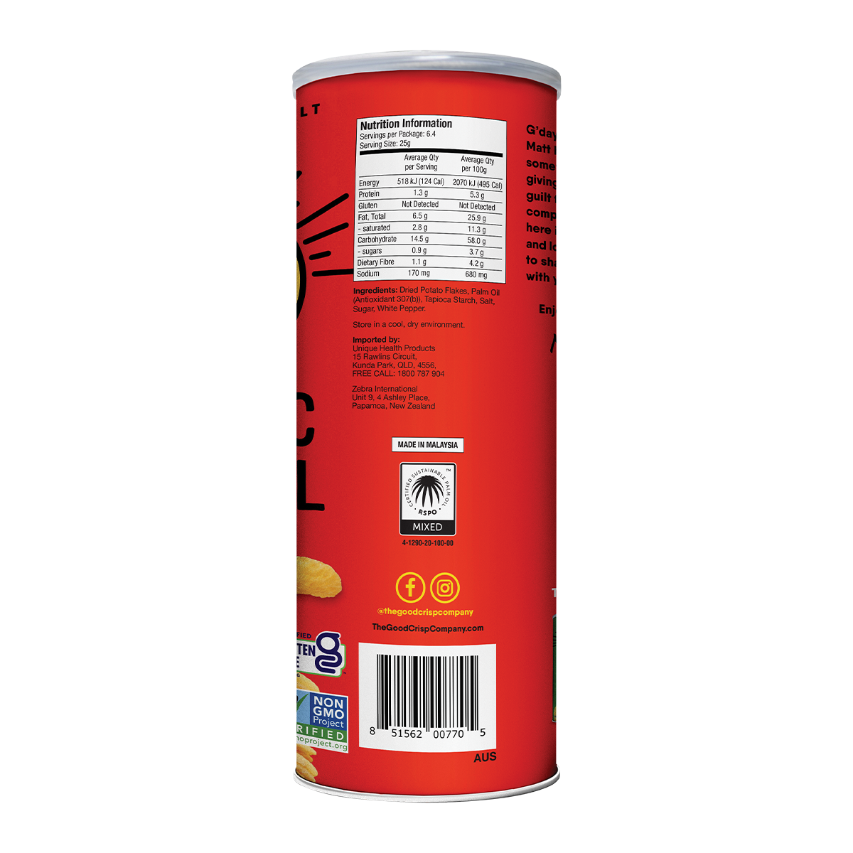 The Good Crisps Potato Crisps Original 160g