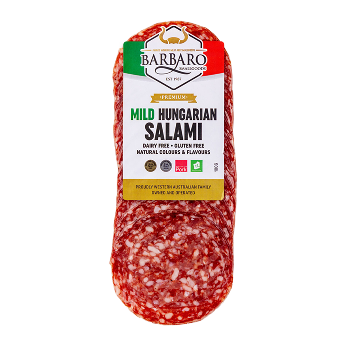 Barbaro Smallgoods Mild Hungarian Salami 100g