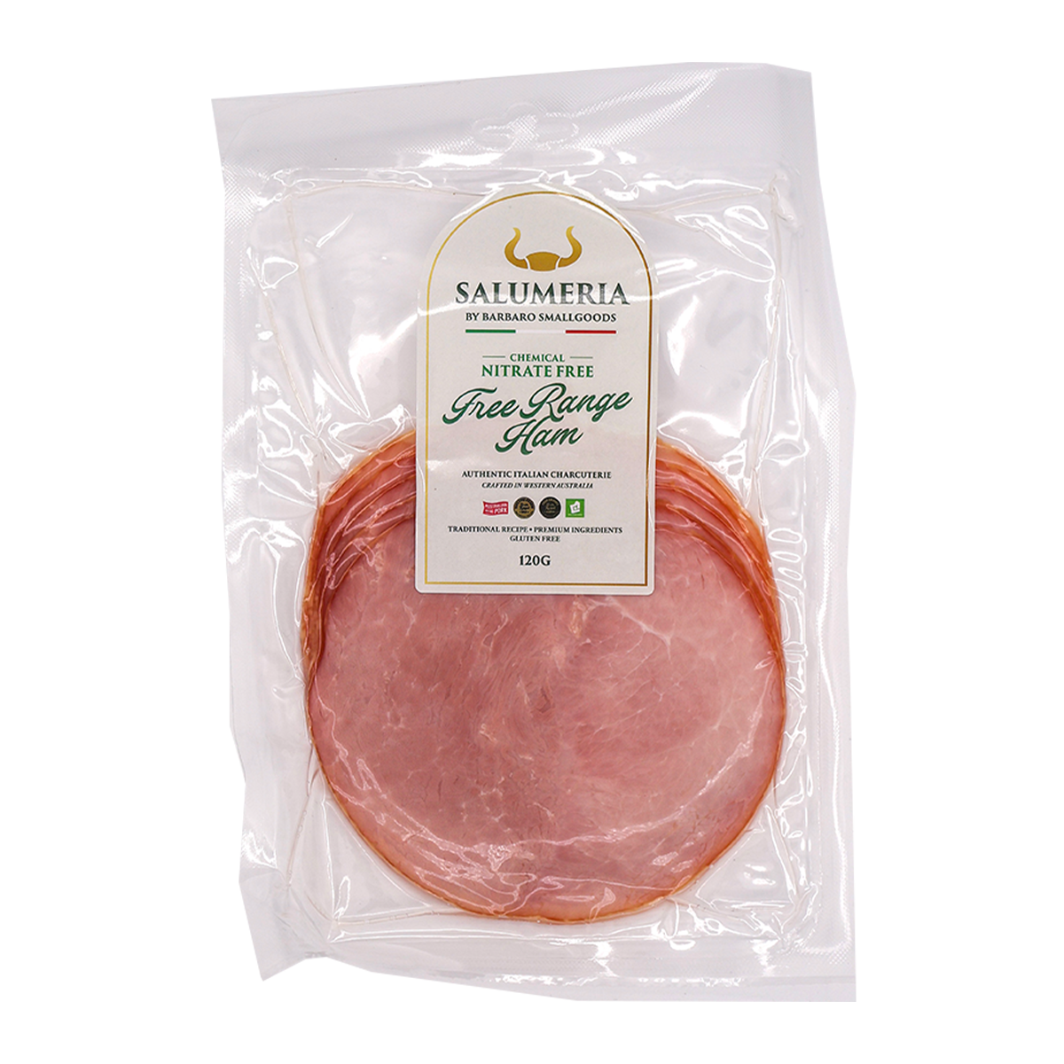Barbaro Smallgoods Salumeria Free Range Nitrite Free Leg Ham 120g