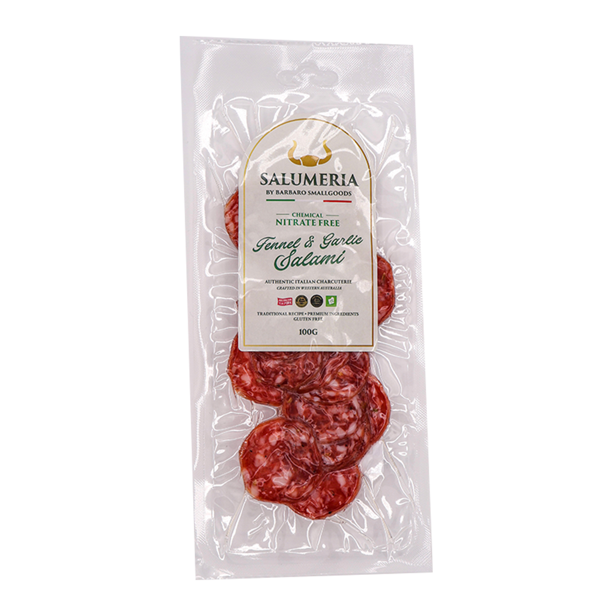 Barbaro Smallgoods Salumeria Nitrite Free Fennel & Garlic Salami 100g