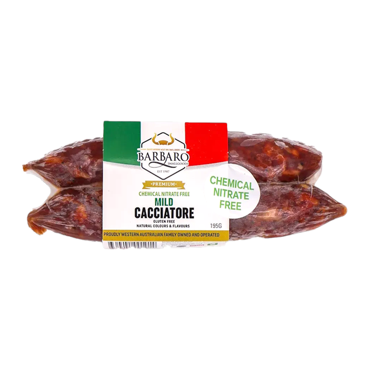 Barbaro Smallgoods Nitrite Free Cacciatore Mild 195g