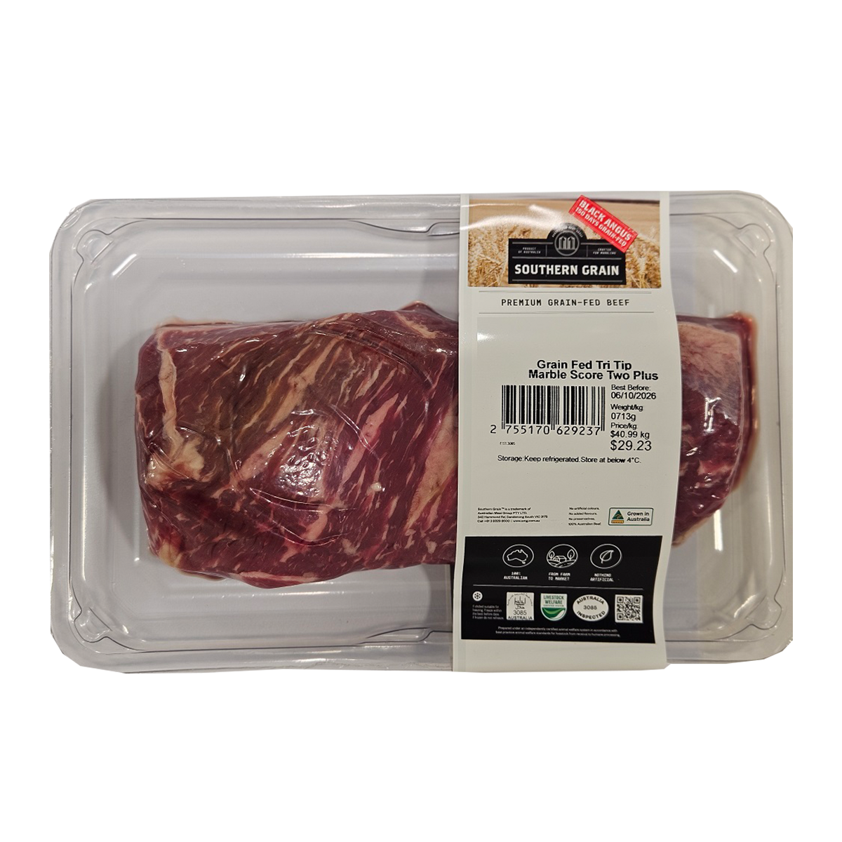 Southern Grain Premium Grain Fed Beef Tri Tip MB2 550-750g