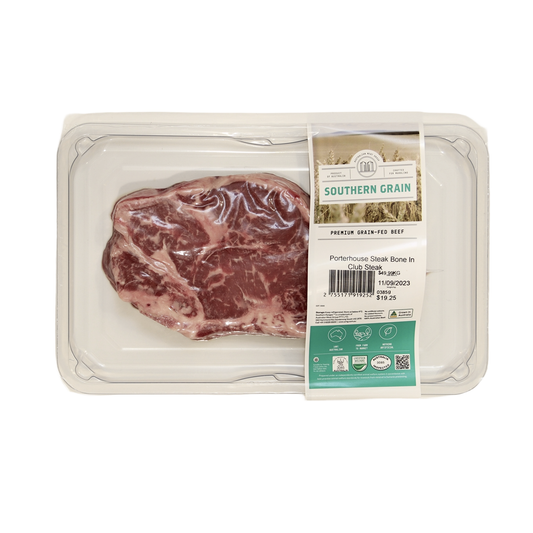 Southern Grain Premium Grain Fed Beef MB2 Porterhouse Steak Bone in 380-500g