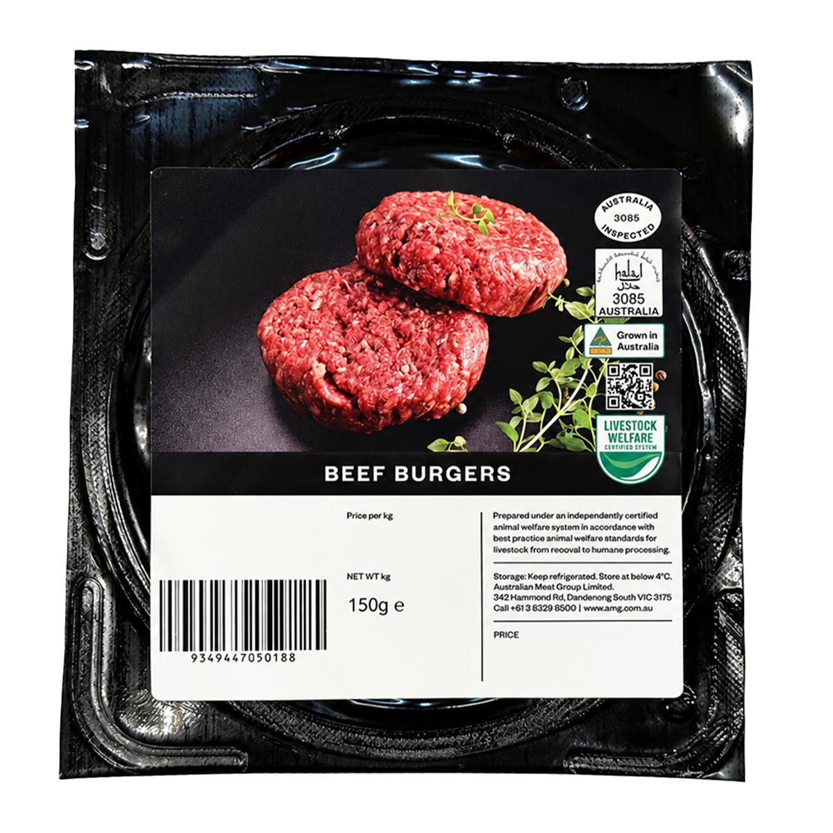 Southern Grain Fed Beef Burger 150g