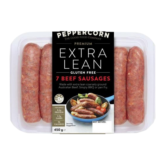 Peppercorn Extra Lean Beef Sausages 450g