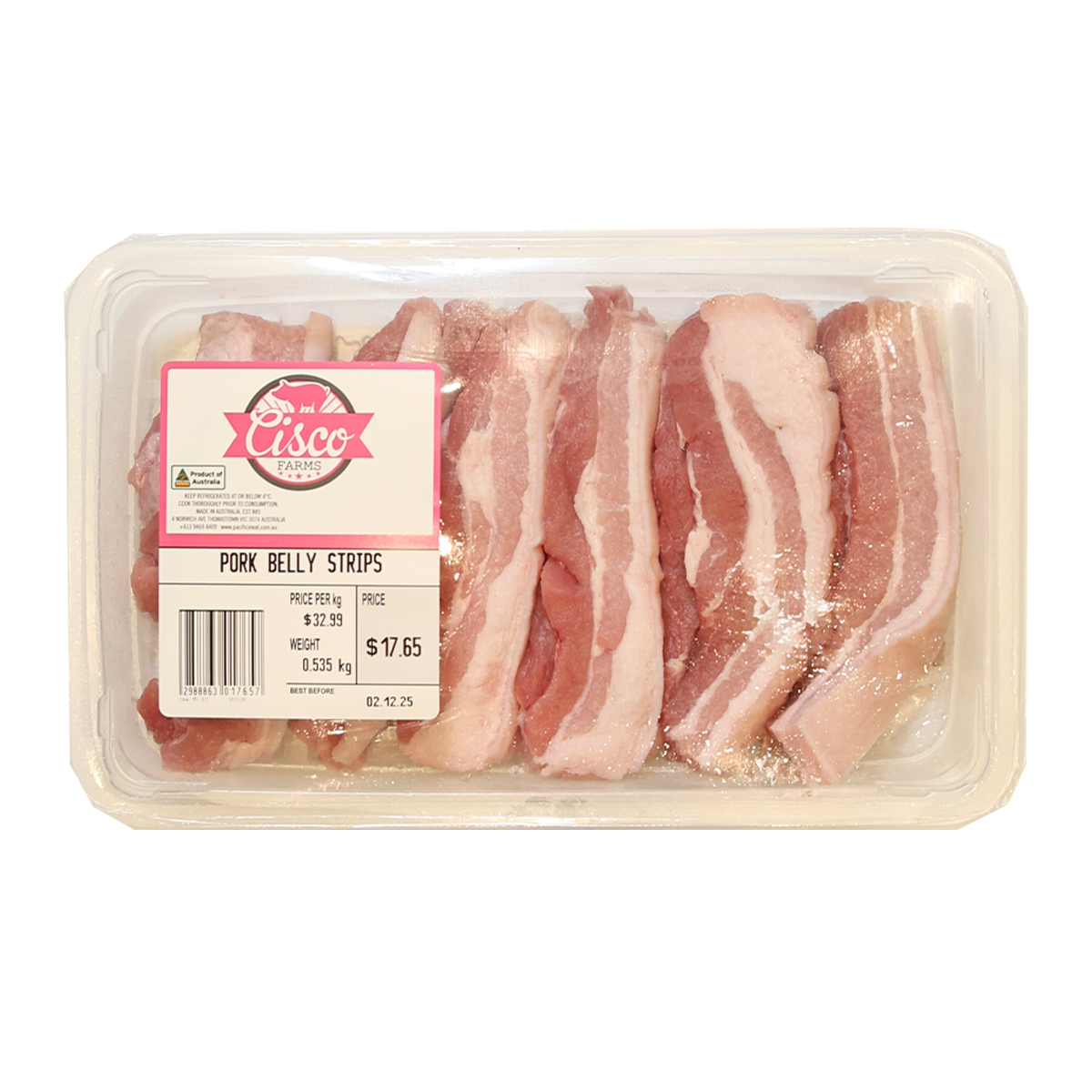 Cisco Pork Belly Strips 400-700g
