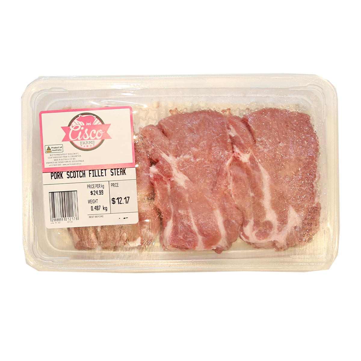 Cisco Pork Scotch Fillet Steak 300-600g