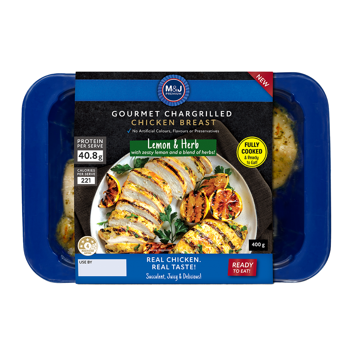 M&J Char Grilled Chicken Lemon & Herb 400g