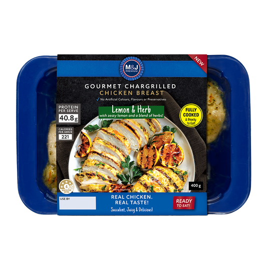 M&J Char Grilled Chicken Lemon & Herb 400g