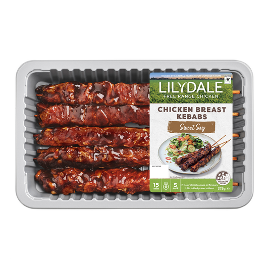 Lilydale Maryland Chicken Sweet Soy Kebab 375g