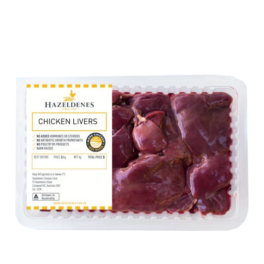 Hazeldenes Free Range Livers Tray x8 500g