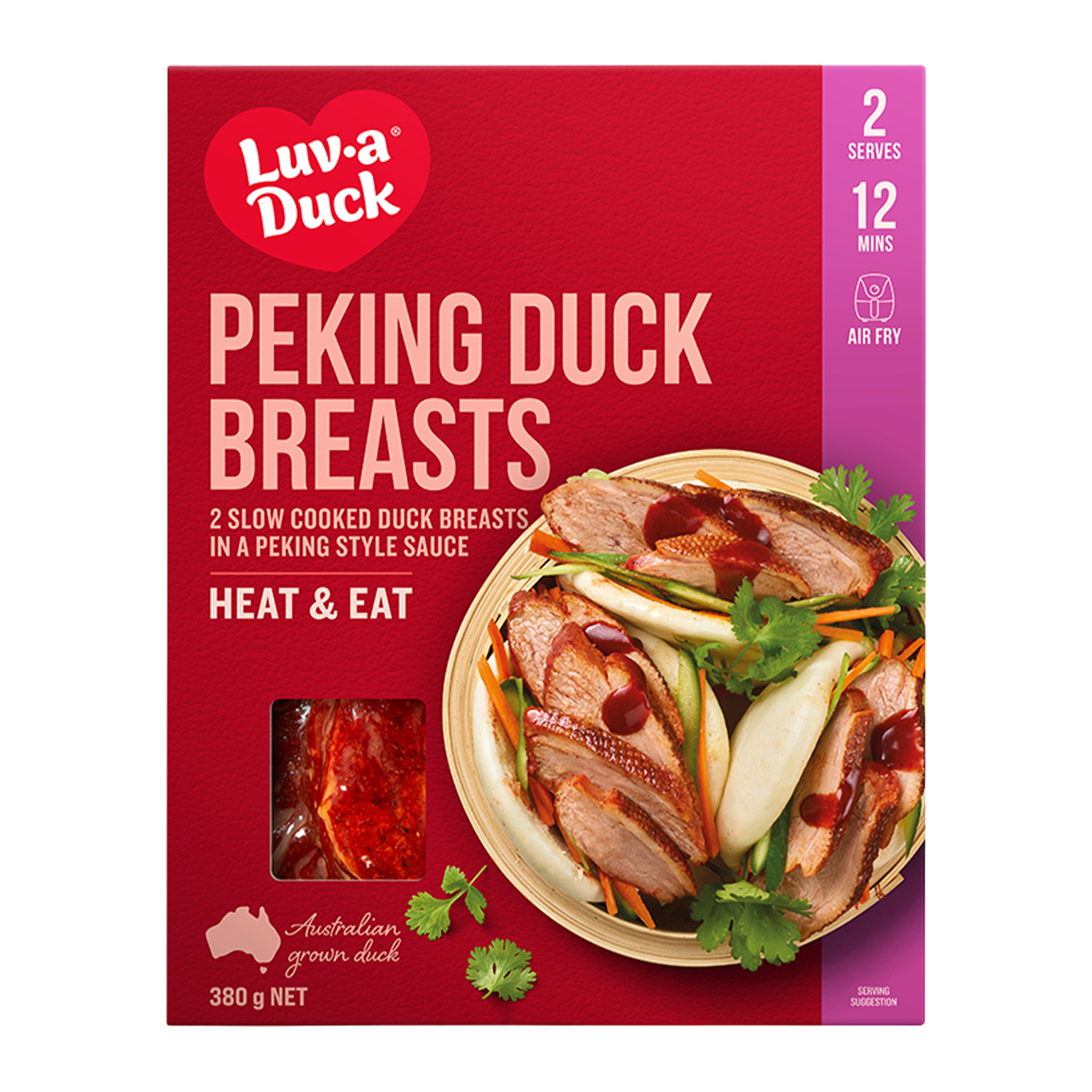 Luv-a Duck Cooked Peking Flavoured Duck Breasts 380g