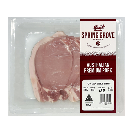 Spring Grove Pork Loin Sizzle Steaks 300g-400g