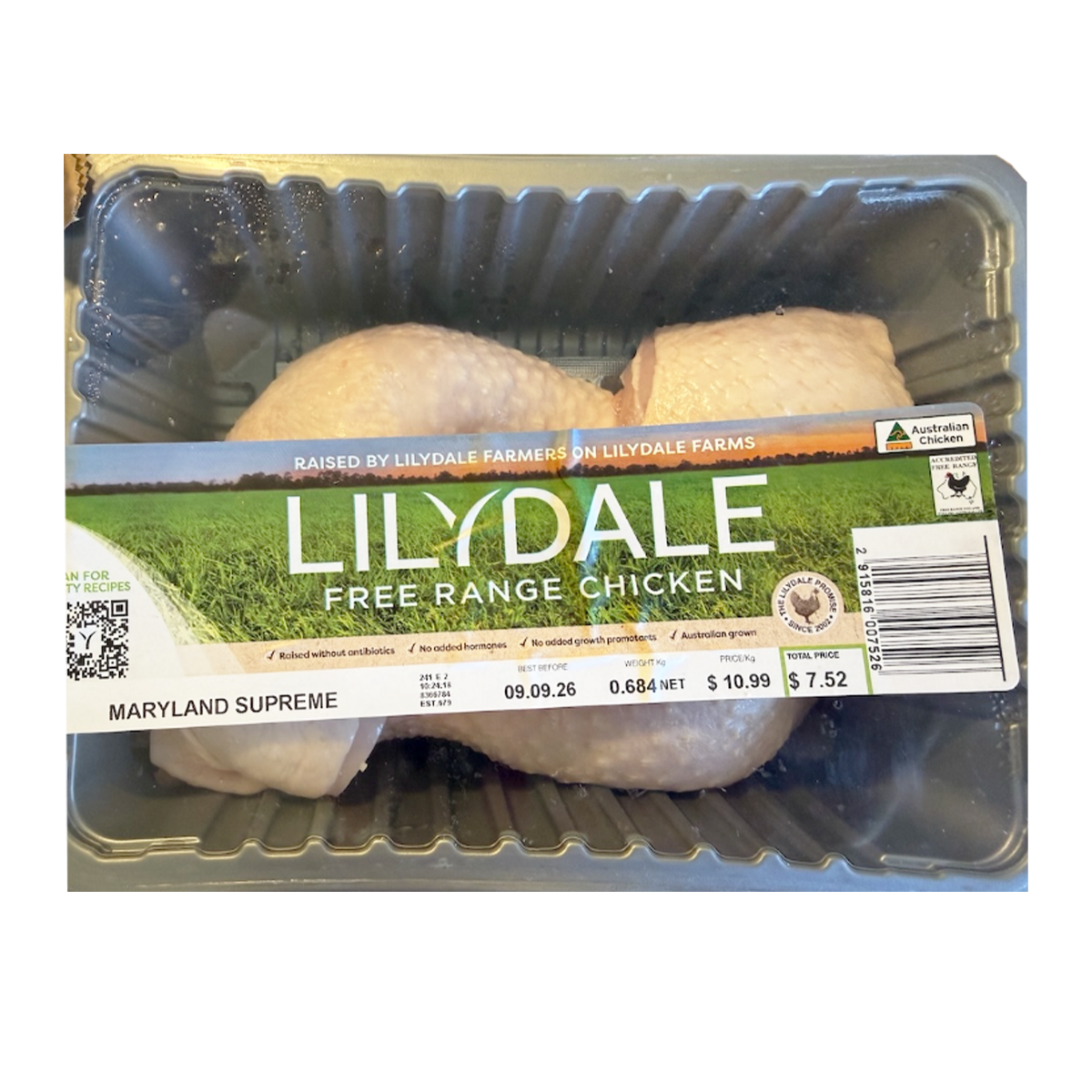 Lilydale Maryland Chicken Supreme 650-800g
