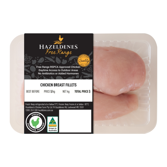Hazeldenes Free Range Chicken Breast Fillets 1-1.5kg
