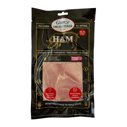 Gamze Smokehouse Nitrite Free Free Range Sliced Leg Ham 200g