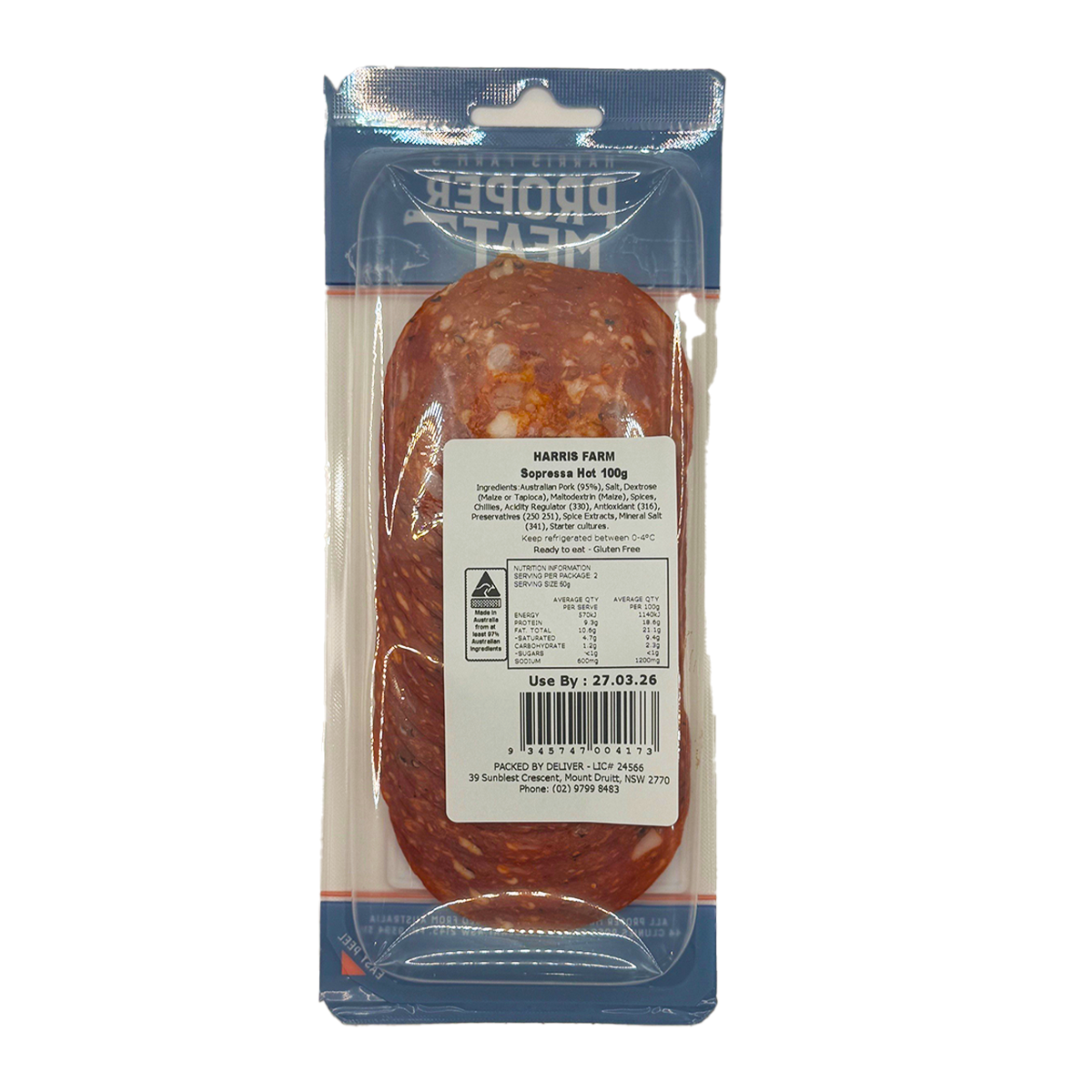 Harris Farm's Proper Meat Sopressa Hot 100g