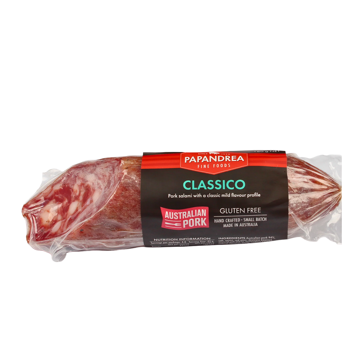 Papandrea Fine Foods Gluten Free Classico Salami 180g