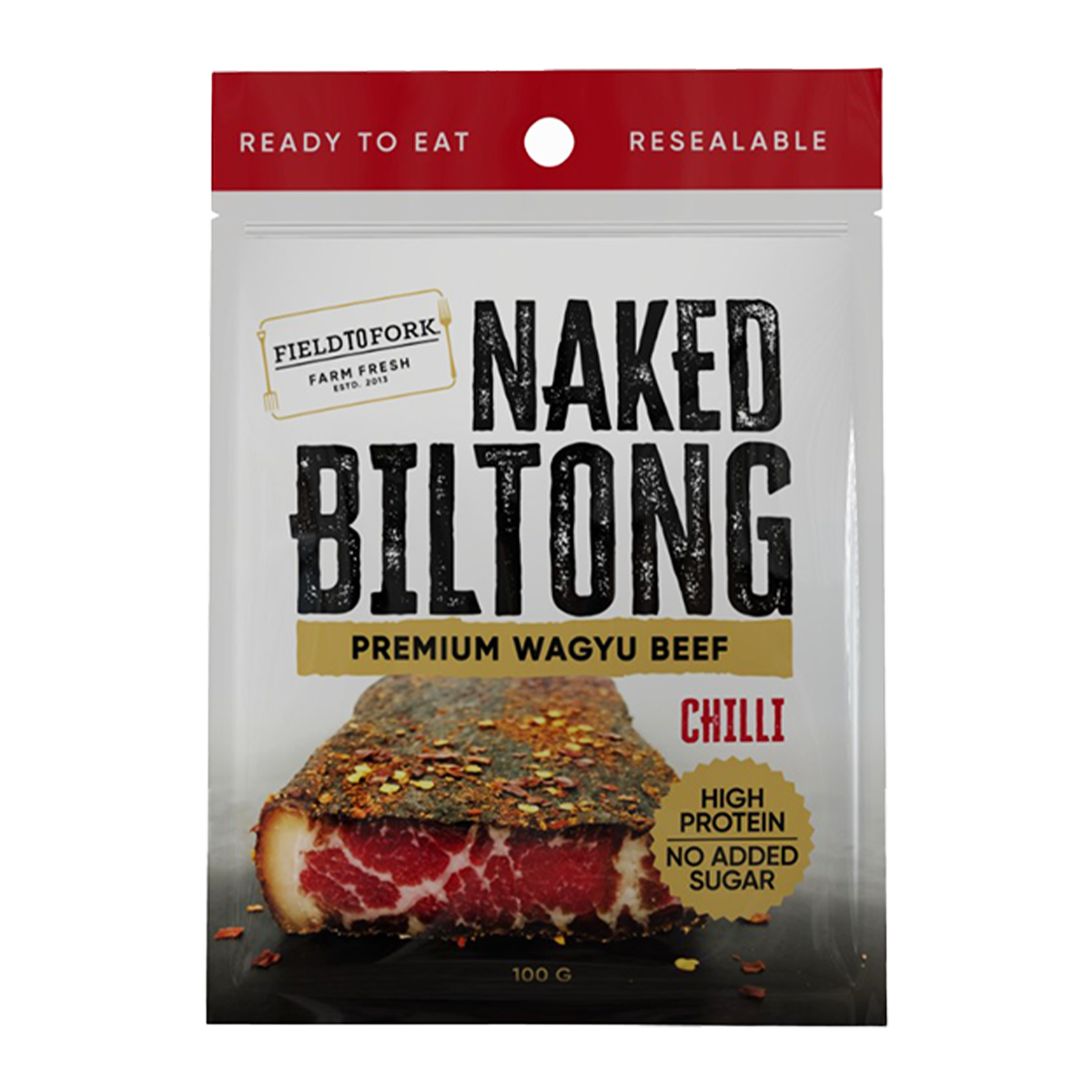 Field To Fork Wagyu Beef Chili Sliced Biltong 100g