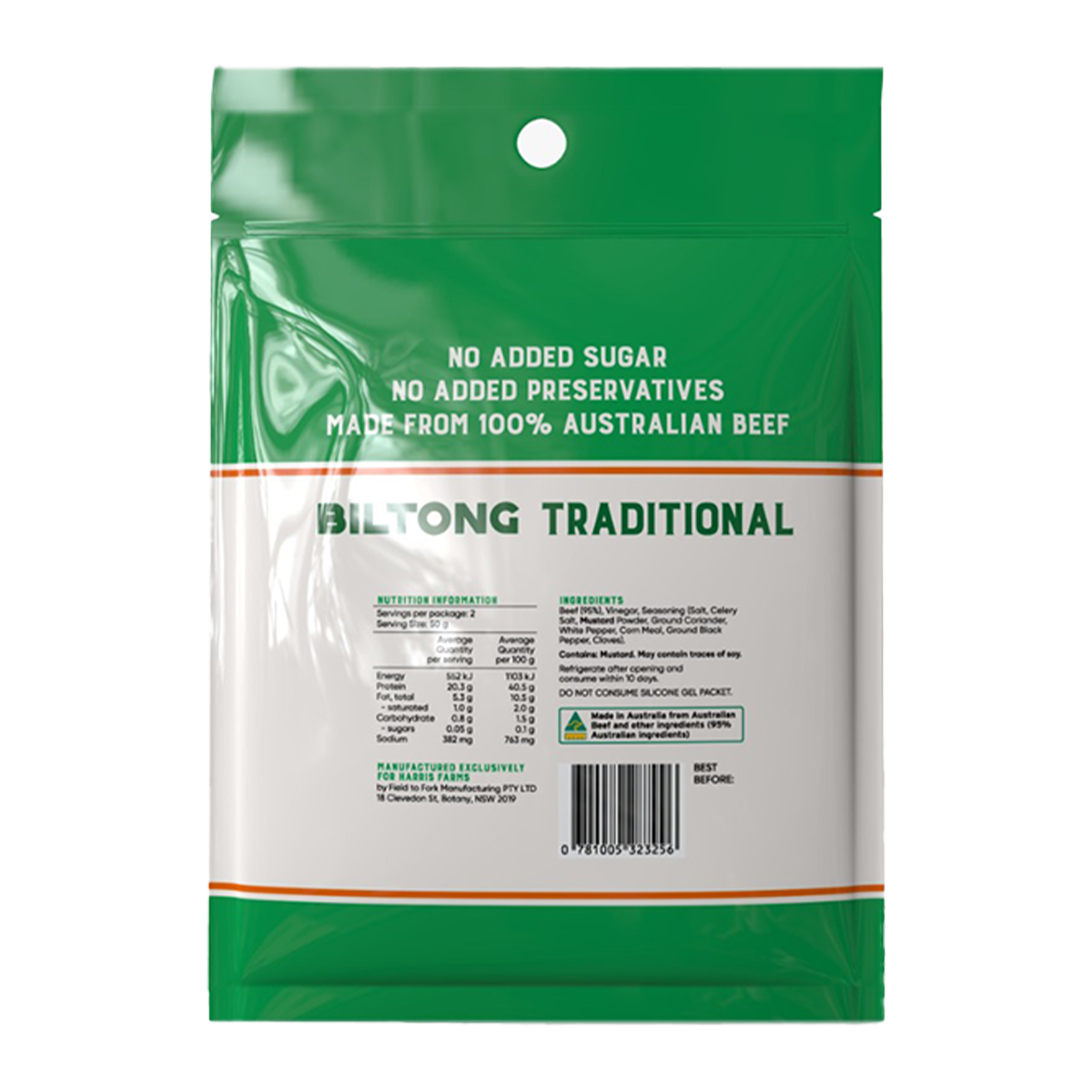 Proper Meat Nitrite Free Traditional Biltong 100g