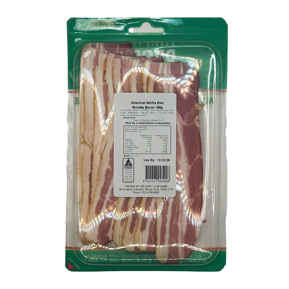 Proper Meat Nitrite Free Streaky Bacon 150g