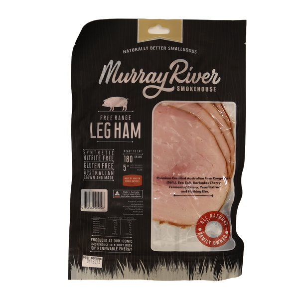 Murray River Smokehouse Smoked Free Range Leg Ham Sliced 180g