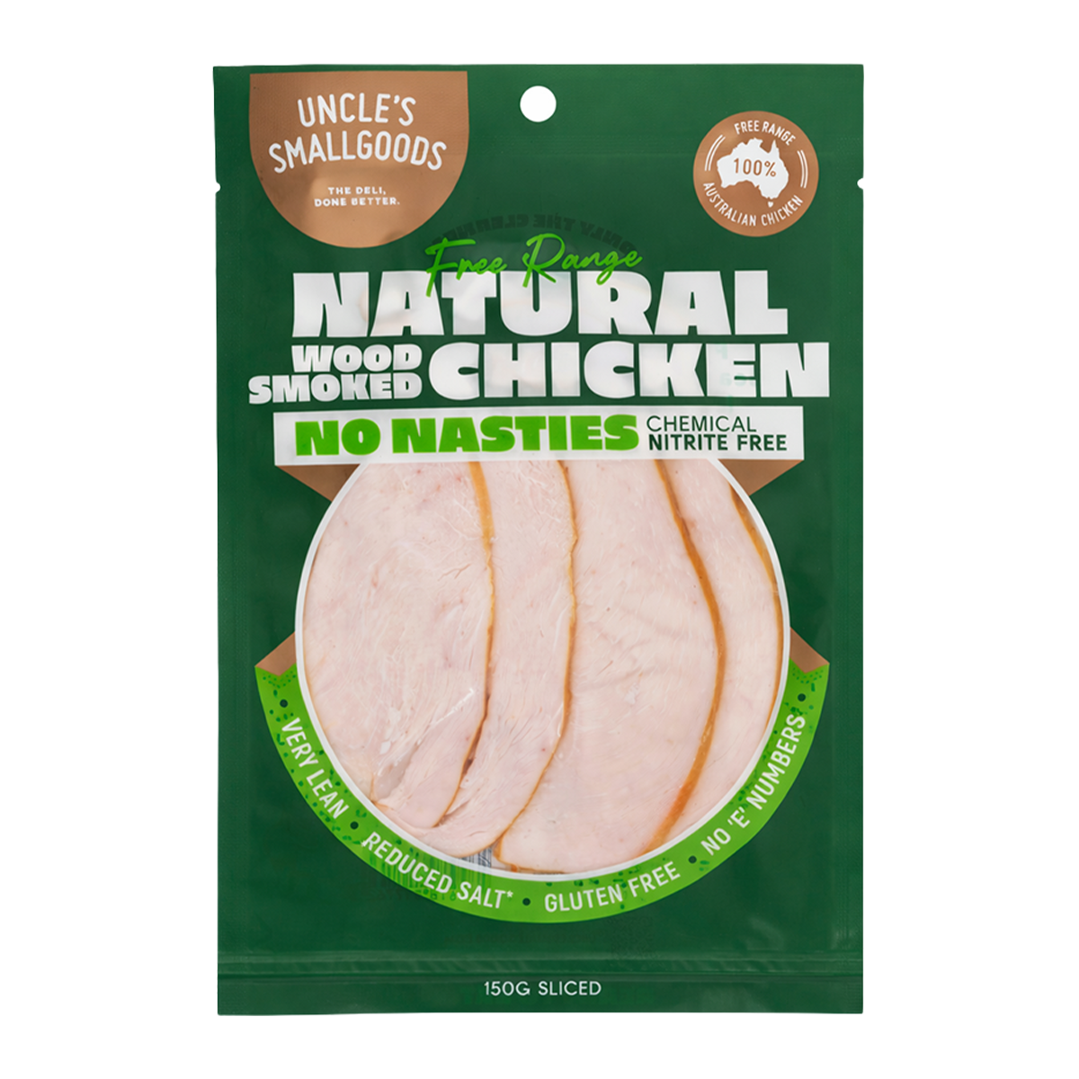 Uncle Smallgoods Nitrite Free Free Range Chicken Sliced 150g