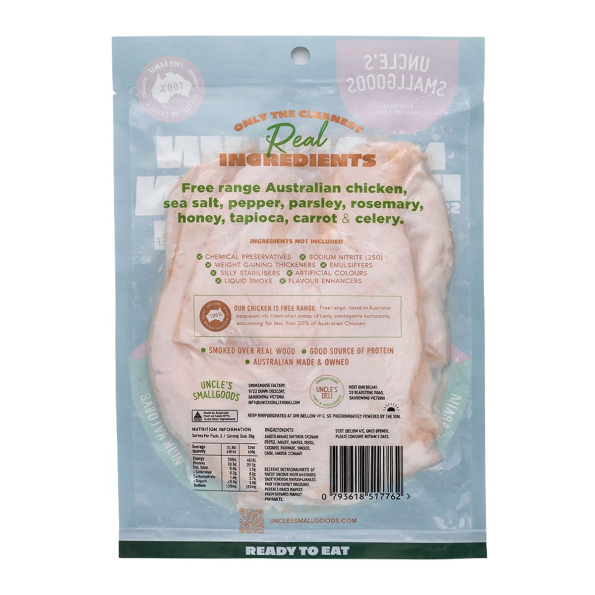Uncle Smallgoods Nitrite Free Free Range Chicken Sliced 150g
