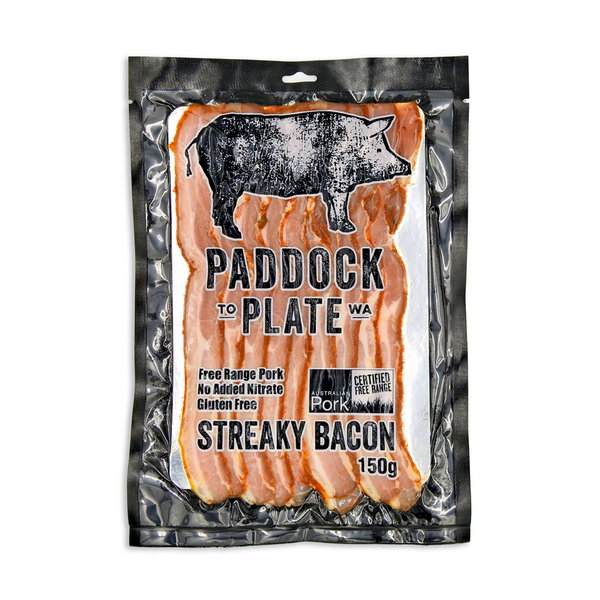 Paddock To Plate Streaky Bacon 150g