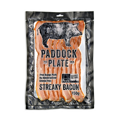 Paddock To Plate Streaky Bacon 150g