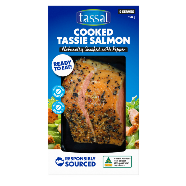 Tassal Tassie Hot Smoked Salmon Pepper 150g