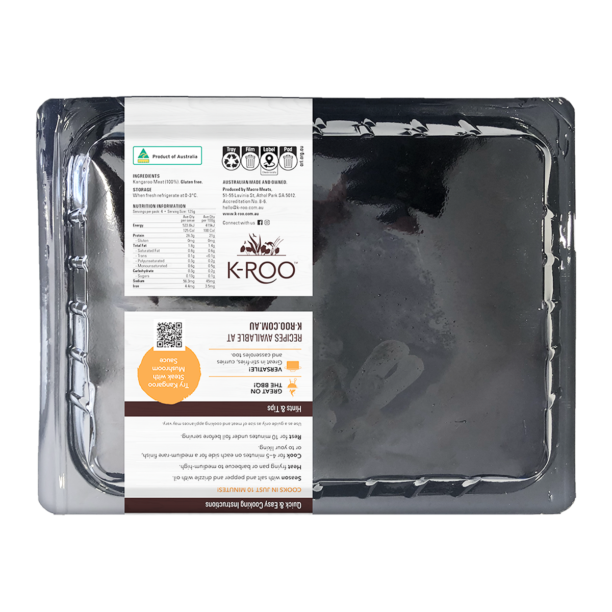 K-Roo Kangaroo Steak 500g