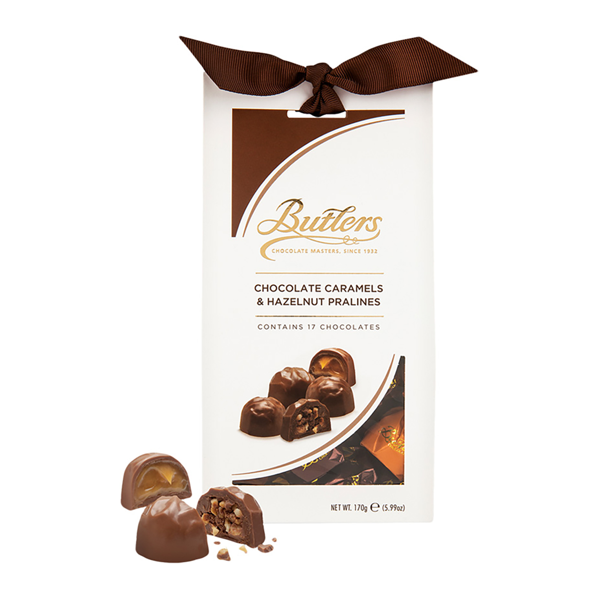 Butlers Chocolate Caramels and Hazelnut Pralines 170g