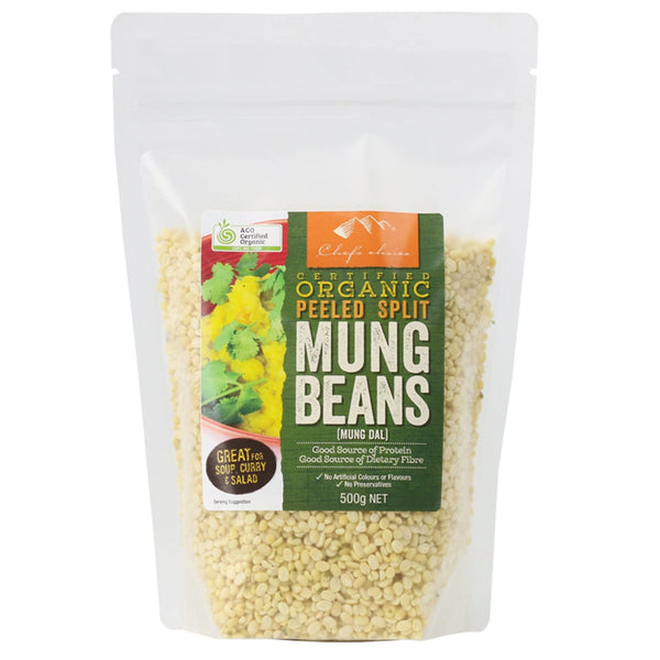 Chefs Choice Organic Peeled Mung Beans Split 500g