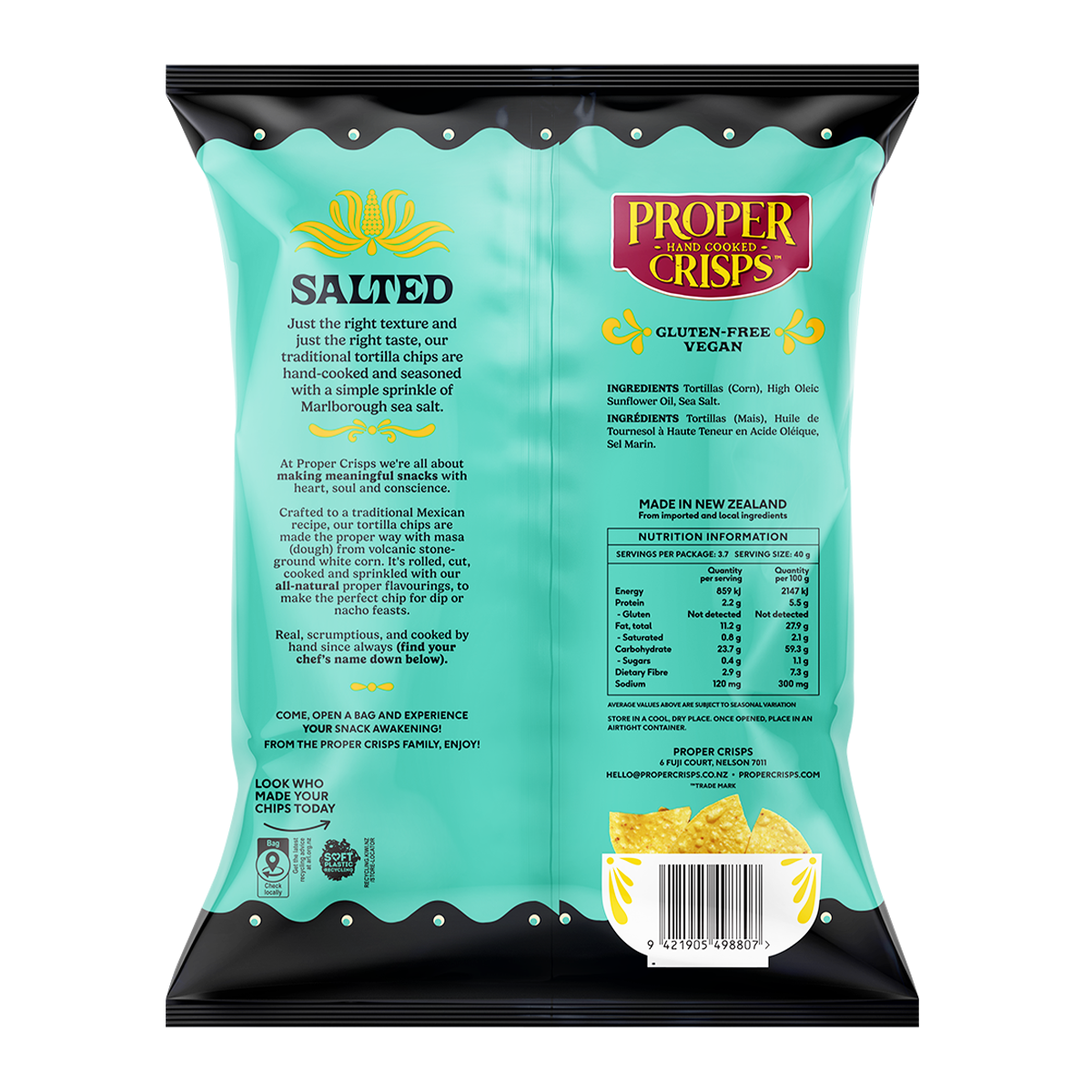 Proper Crisps Tortilla Chips Salted 150g