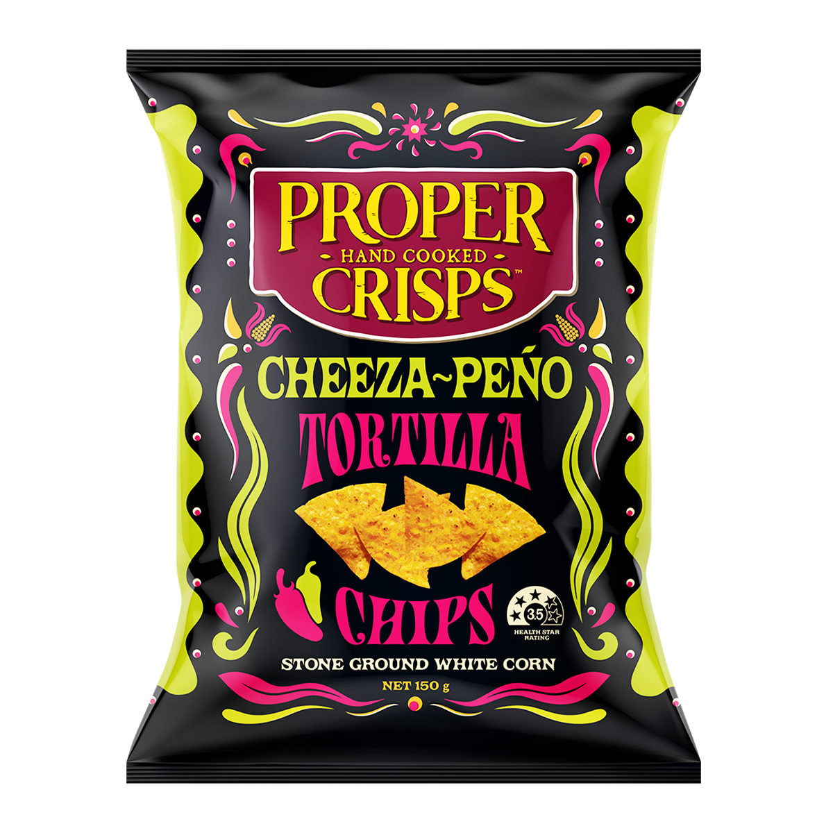 Proper Crisps Tortilla Chips Cheeza-Peno 150g