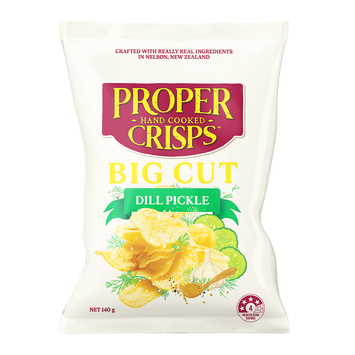 Proper Crisps Big Cut Dill Pickle 140g