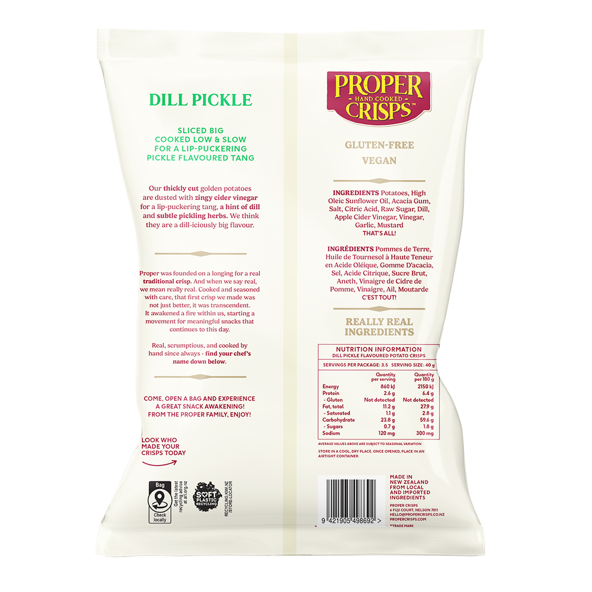 Proper Crisps Big Cut Dill Pickle 140g