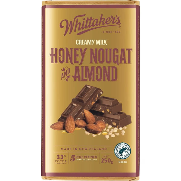 Whittakers Creamy Milk Honey Nougat and Almond 250g